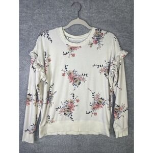 Grace & Lace Women's Super Soft Ruffle Sleeve Sweater Pullover VTG Floral Sz Sm
